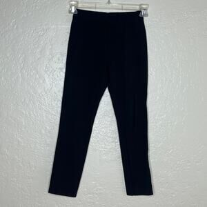 G. Label by Goop Women's Black Viscose Ribbon Trim Pull On Cropped Pants Size 4